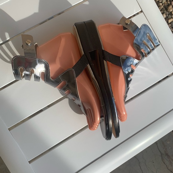 Perla Formentini gladiator metallic silver leather sandals 7.5 (European 38) - Picture 8 of 15